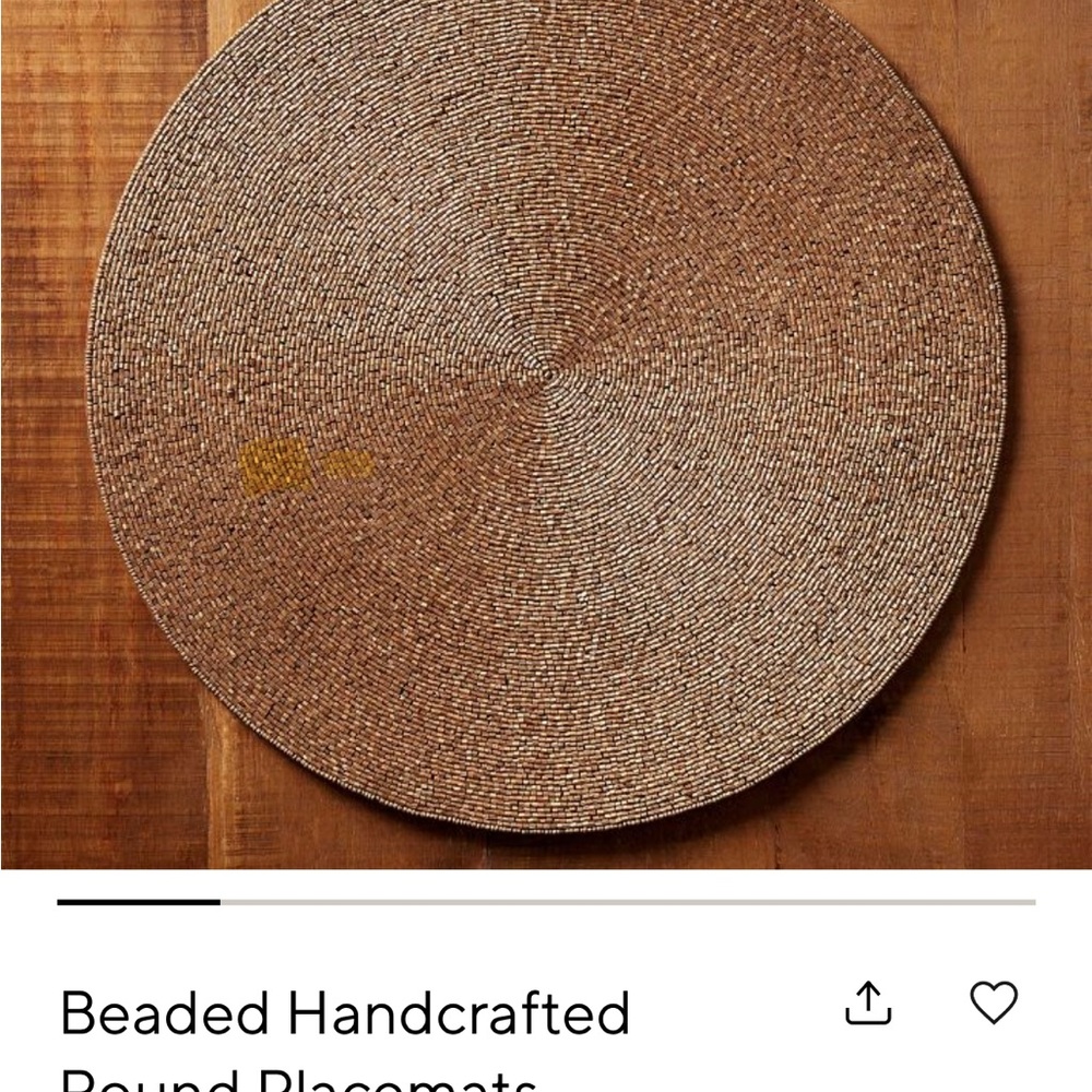 Pottery Barn Gold Beaded Table Mat